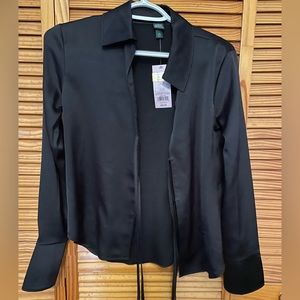 Wild Fable Black Silk tie front blouse.
